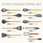 The Essential Silicone Utensil Set (12-Piece) - Gray