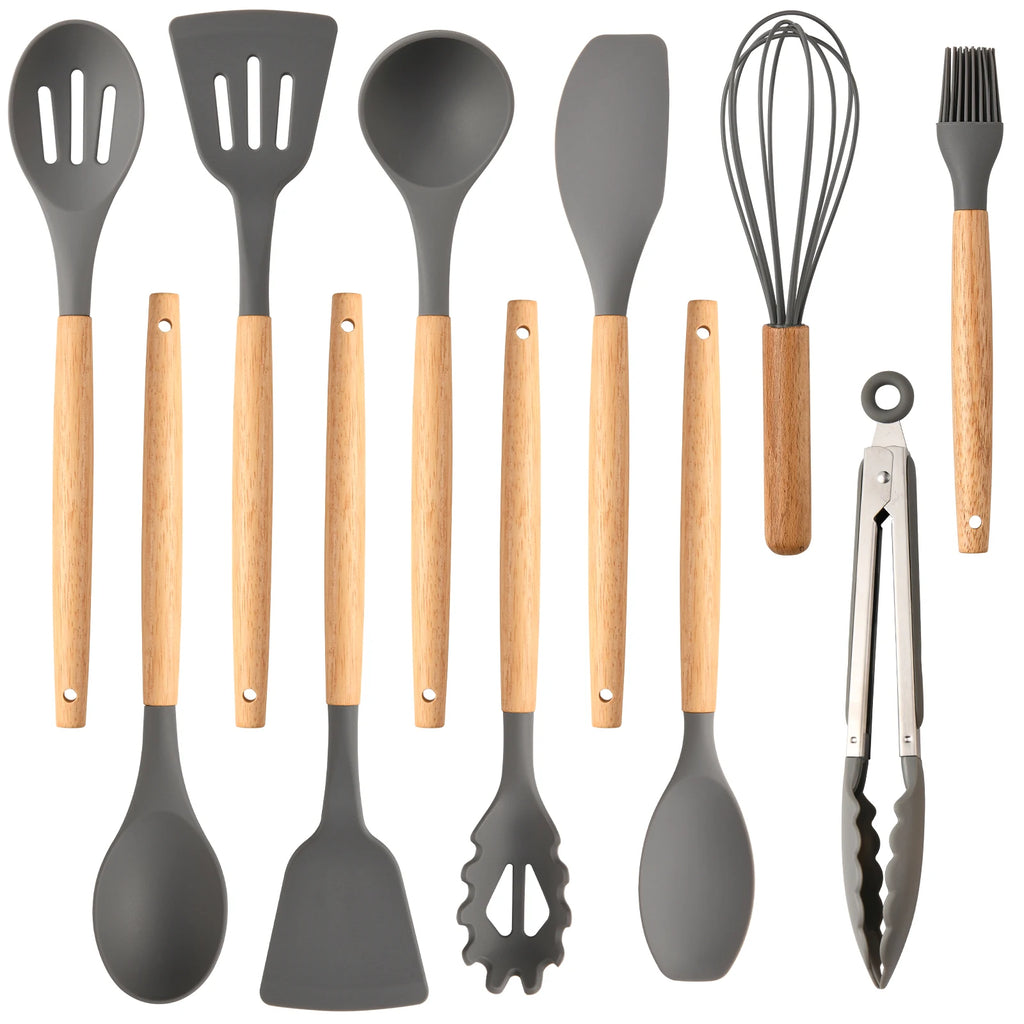 The Essential Silicone Utensil Set (12-Piece) - Gray