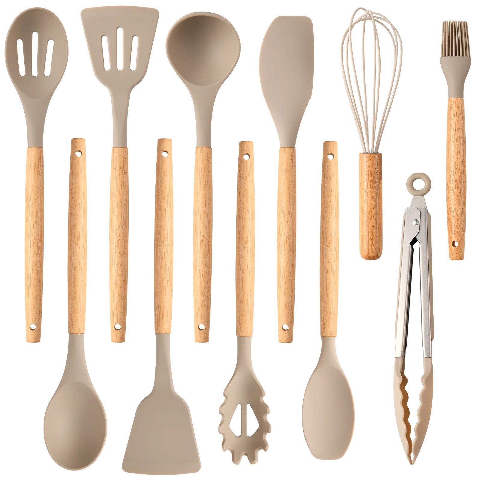 The Essential Silicone Utensil Set (12-Piece) - Khaki