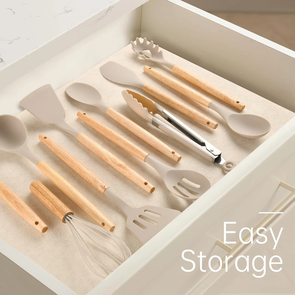 The Essential Silicone Utensil Set (12-Piece) - Khaki