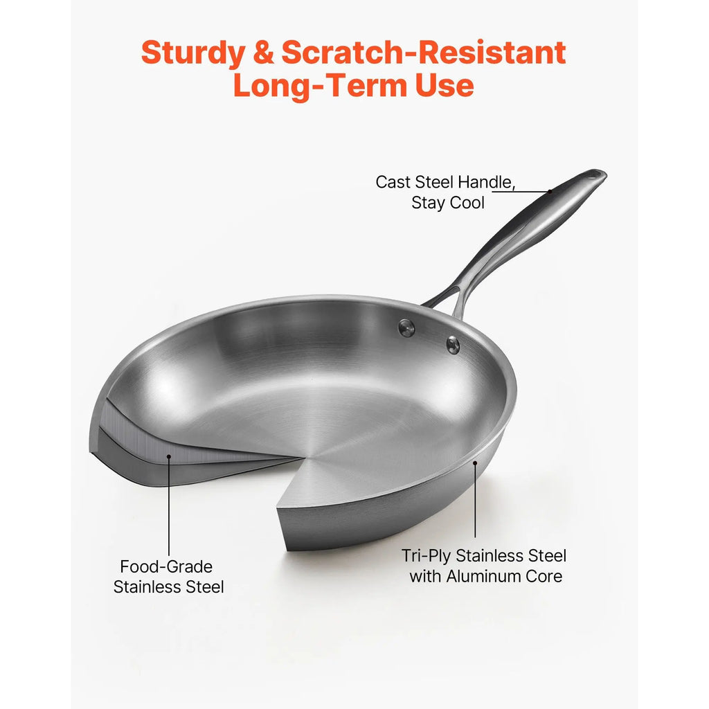 Tri-Ply Stainless Steel Skillet Set (3-Piece)